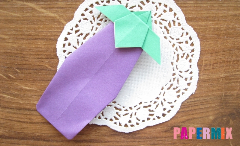 Как сделать баклажан из бумаги в технике оригами своими руками