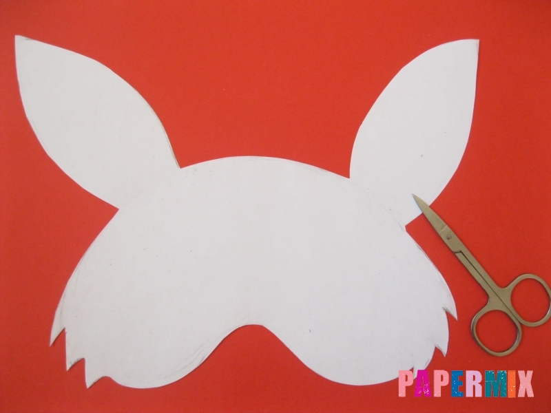 Как просто сделать маску зайца из бумаги своими руками - шаг 2
