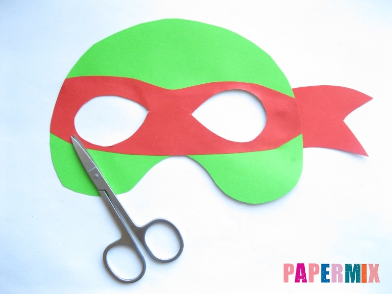 Как сделать маску черепашки ниндзя из бумаги поэтапно - шаг 7