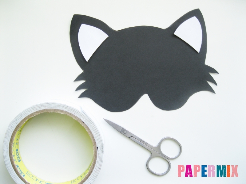 Как сделать маску кошки из бумаги инструкция + видео - шаг 2