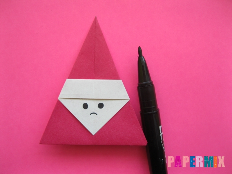 Как сделать Деда Мороза из бумаги (оригами) своими руками - шаг 10