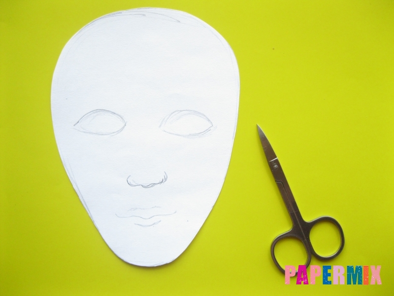 Как сделать маску мумии из бумаги на хэллоуин своими руками - шаг 3