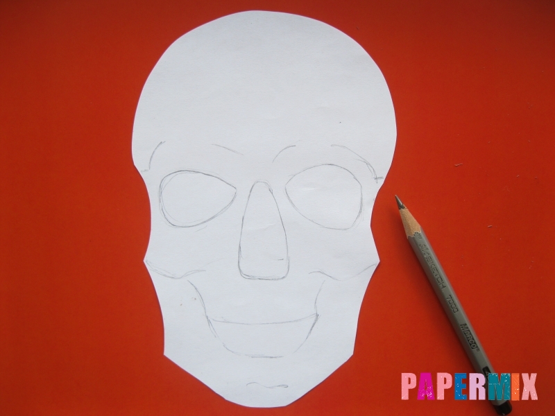 Как сделать маску скелета на хэллоуин из бумаги своими руками - шаг 3