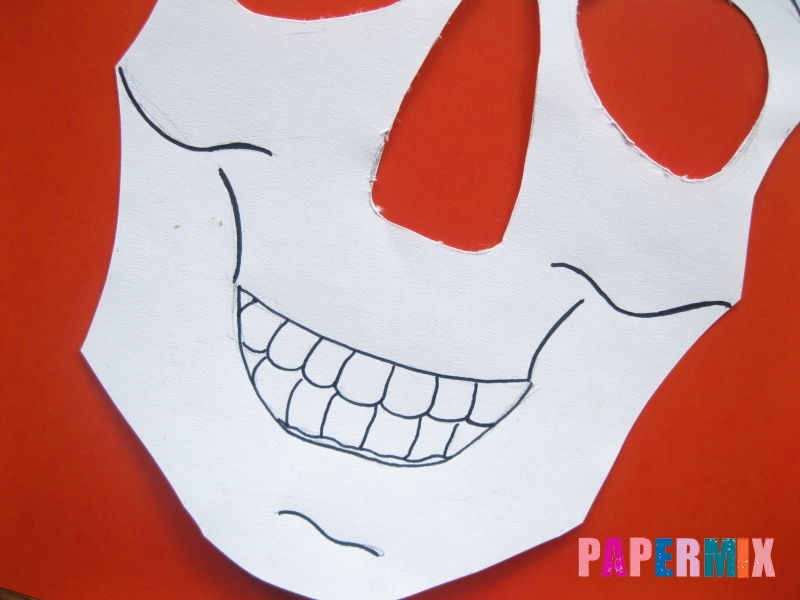 Как сделать маску скелета на хэллоуин из бумаги своими руками - шаг 7
