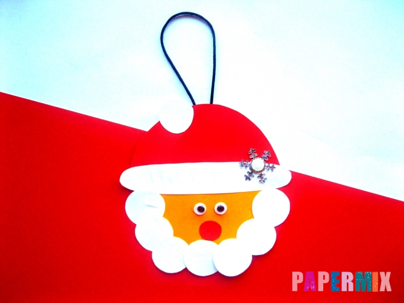 Новогодняя игрушка Дед Мороз из бумаги своими руками - шаг 9