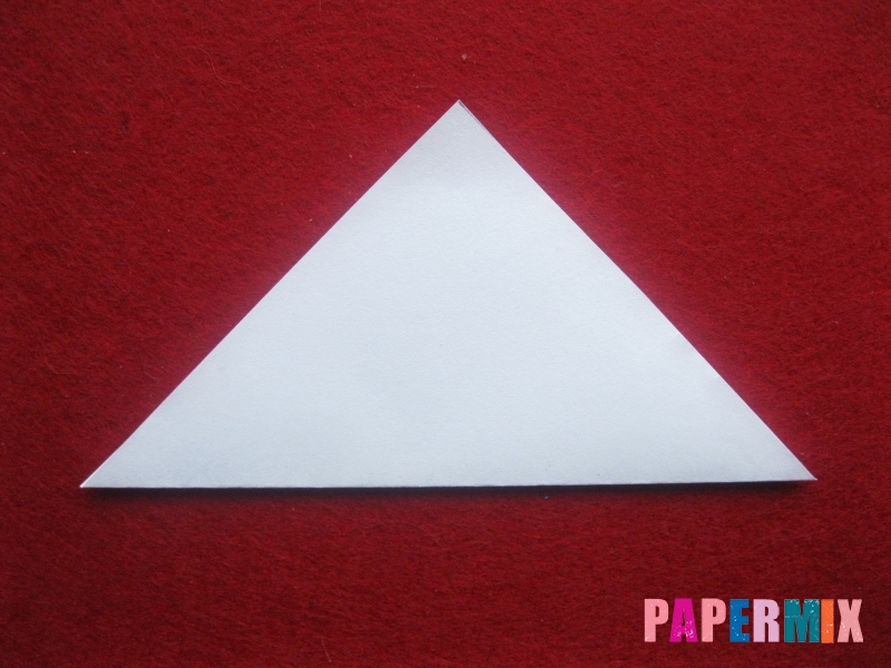 Оригами снеговик из бумаги своими руками - шаг 1