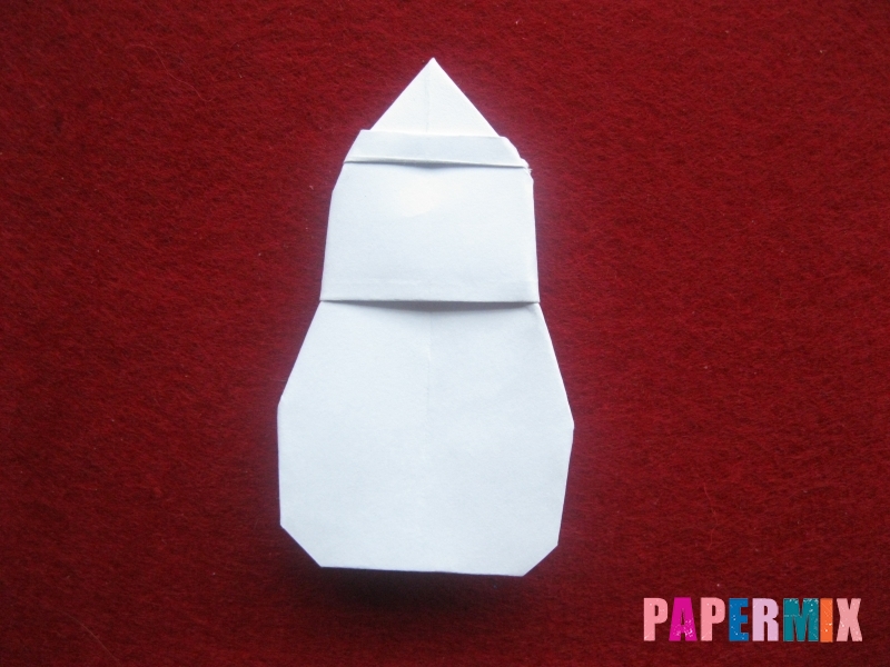 Оригами снеговик из бумаги своими руками - шаг 23