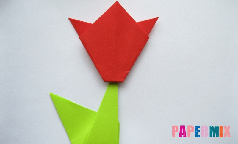 Как сделать простой тюльпан из бумаги (оригами) своими руками