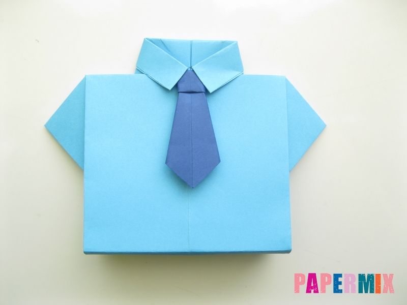 Как сделать рубашка с галстуком из бумаги (оригами) - шаг 32