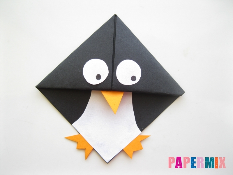 Как сделать закладку в виде пингвина из бумаги поэтапно - шаг 14