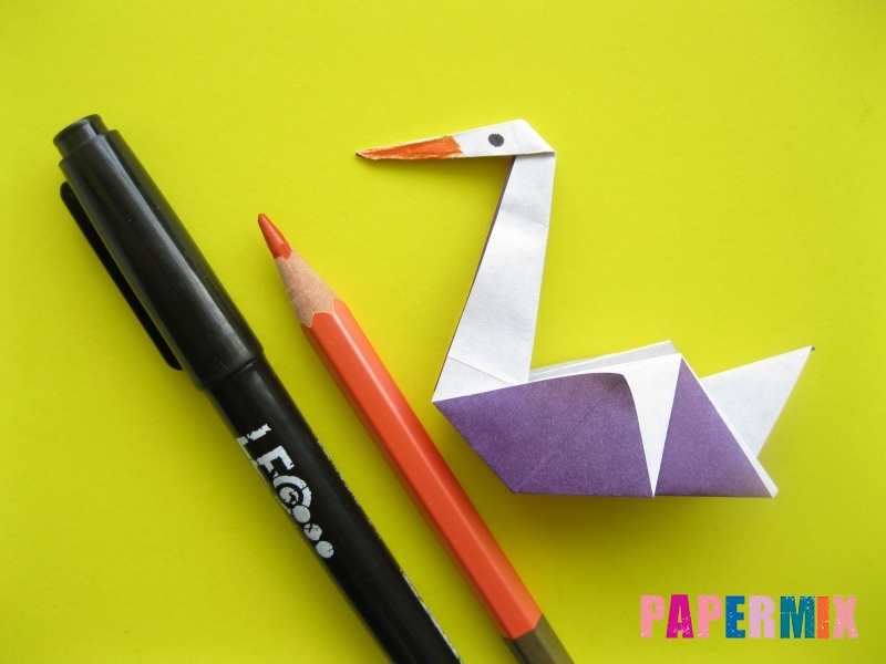 Как сделать аиста из бумаги (оригами) поэтапно - шаг 19
