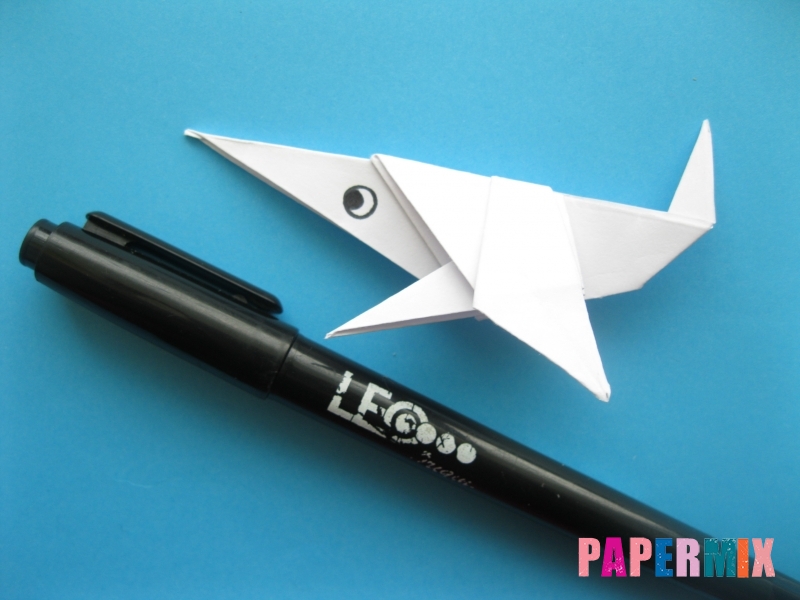 Как сделать акулу из бумаги (оригами) поэтапно - шаг 18