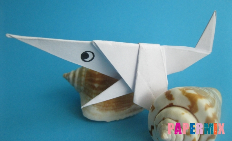 Как сделать акулу из бумаги в технике оригами своими руками
