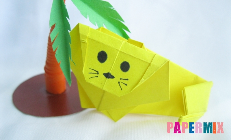 Как сделать льва из бумаги в технике оригами своими руками поэтапно