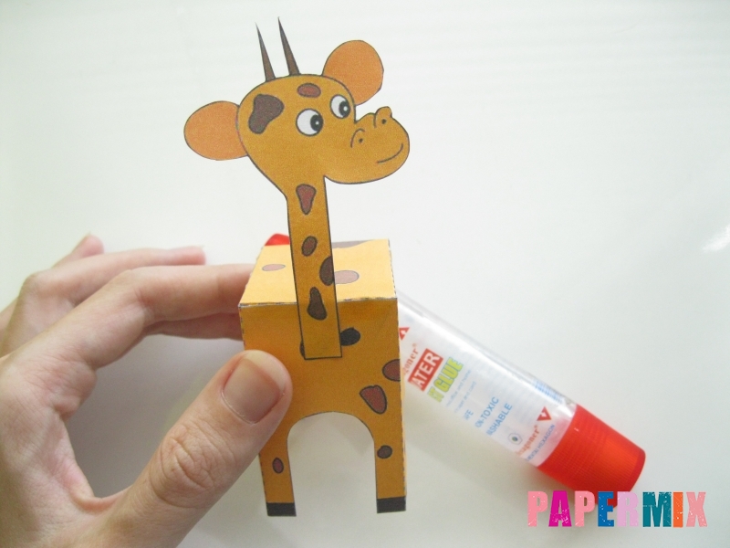 Как сделать объемного Жирафа по шаблону из бумаги - шаг 4