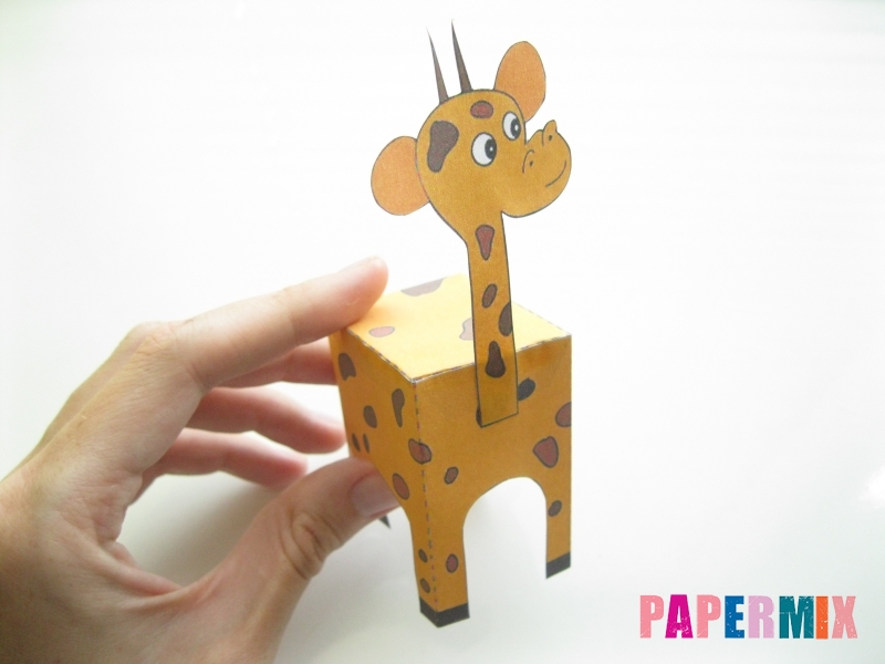 Как сделать объемного Жирафа по шаблону из бумаги - шаг 7