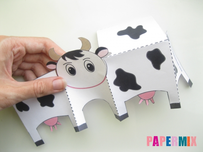 Как сделать объемную корову по шаблону из бумаги - шаг 2