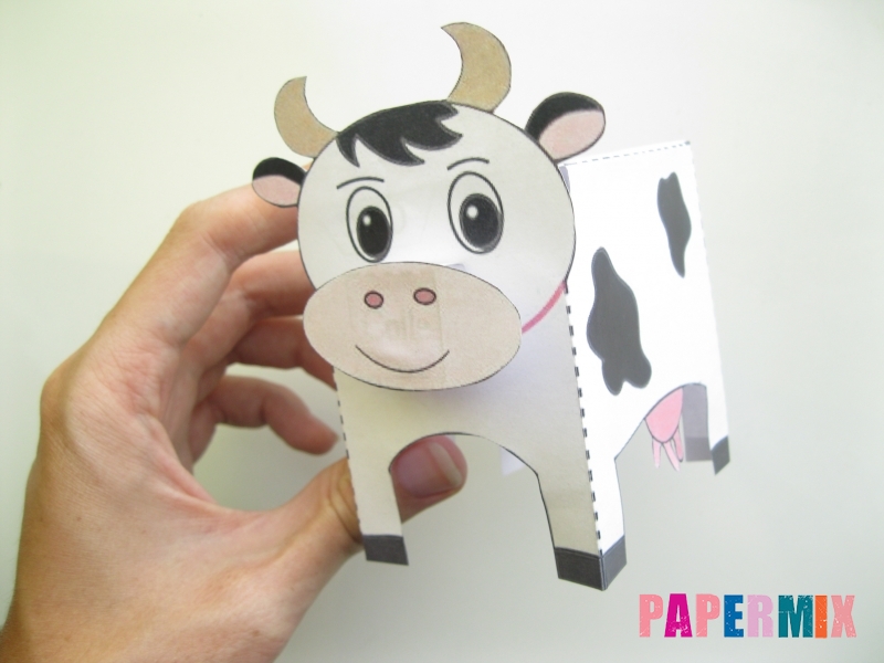 Как сделать объемную корову по шаблону из бумаги - шаг 7