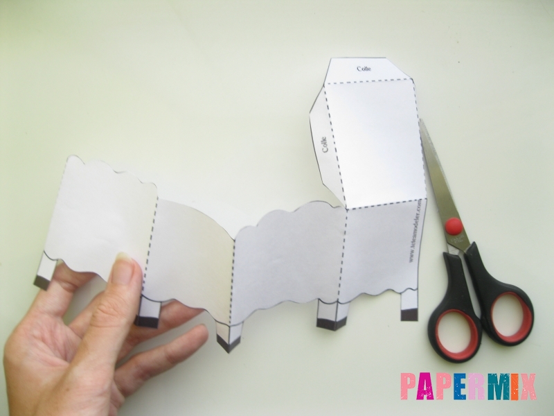 Как сделать объемную овечку по шаблону из бумаги - шаг 2