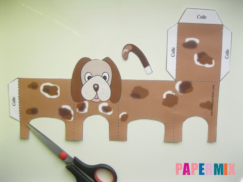 Как сделать объемную собаку по шаблону из бумаги - шаг 1