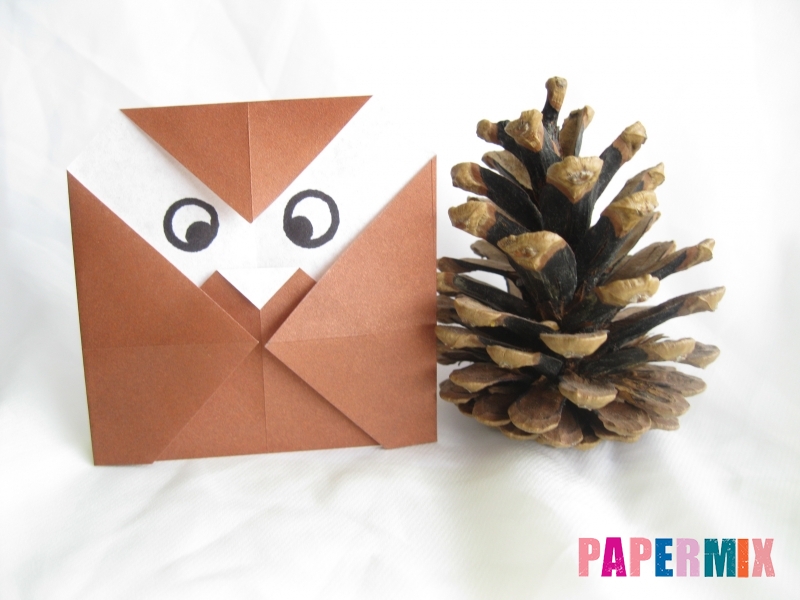 Как сделать сову из бумаги (оригами) поэтапно - шаг 8
