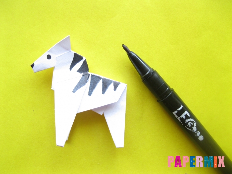Как сделать зебру из бумаги (оригами) поэтапно - шаг 18