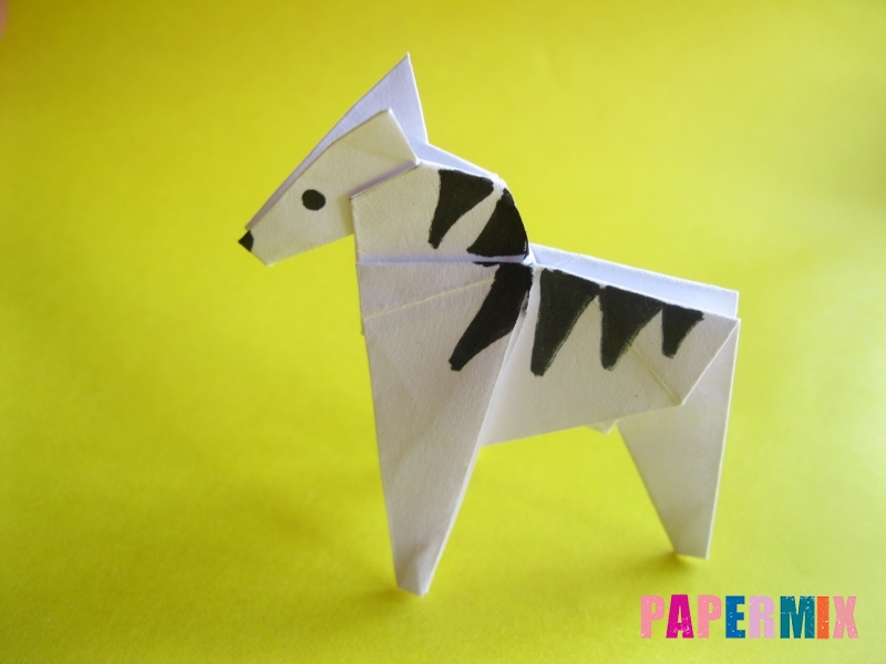 Как сделать зебру из бумаги (оригами) поэтапно - шаг 19